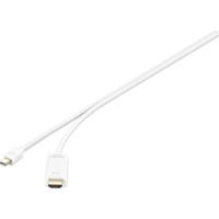 Renkforce RF-3697526 DisplayPort-kabel Mini-displayport / HDMI Adapterkabel Mini DisplayPort-stekker, HDMI-A-stekker 3.00 m Wit Vergulde steekcontacten - thumbnail