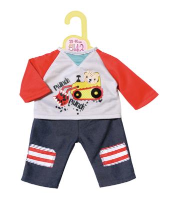 Dolly Moda poppenkleding meisjes 43 cm polyester rood/blauw