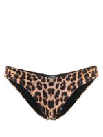 Noire Swimwear bas de bikini à imprimé léopard - Marron