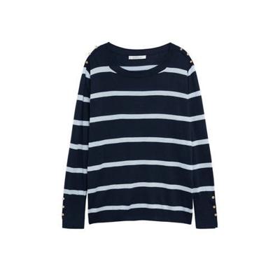 Violeta by Mango gestreepte trui marine Violeta by Mango gestreepte trui marine