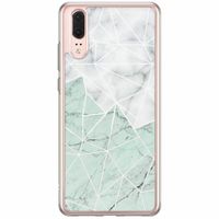 Huawei P20 siliconen hoesje - Marmer mint mix