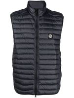 Stone Island gilet matelassé à patch Compass - Bleu