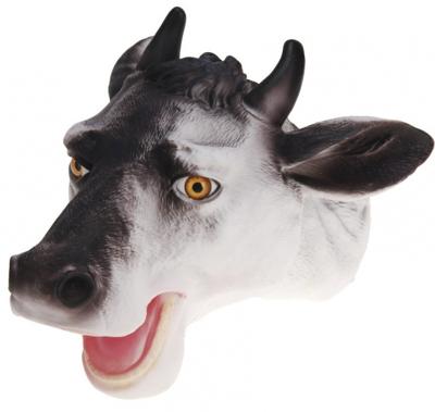 Free and Easy handpop stier 22 cm zwart/wit Free and Easy handpop stier 22 cm zwart/wit