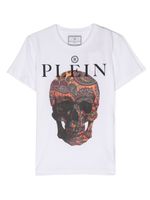 Philipp Plein Junior t-shirt en coton à imprimé tête de mort - Blanc - thumbnail