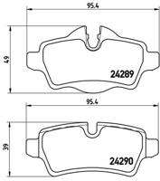 Remmenset, remschijf BREMBO, Remschijftype: Massief, Inbouwplaats: Achteras, u.a. für Mini