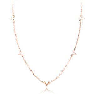 Cilla Jewels ketting Letter V Rosegoud Verguld