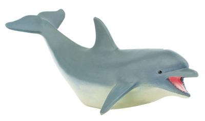 Safari speeldier dolfijn junior 12,5 x 5 cm blauw/wit