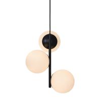 Hanglamp zwart opaal glas Nordlux 'Lilly' zwart glazen bollen E14 fitting 150mm