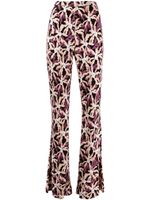 DVF Diane von Furstenberg pantalon Brooklyn à coupe évasée - Violet - thumbnail