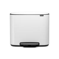 Brabantia Bo Prullenbak 11 + 23L - Recycling - 2 Kunststof Binnenemmers - White