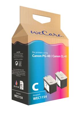 Wecare WEC1154 inktcartridge 2 stuk(s) Zwart, Cyaan, Magenta, Geel