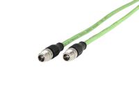 Metz Connect 142M2X11050 M12 Netwerkkabel, patchkabel CAT 6A S/FTP 5.00 m Groen PUR-mantel, Zuurbestendig, Ozonbestendig, UV-bestendig, Geschikt voor