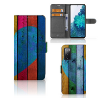 Samsung Galaxy S20 FE Book Style Case Wood Heart - Cadeau voor je Vriend - thumbnail