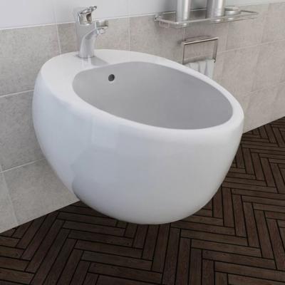 vidaXL Keramieken wandbidet wit
