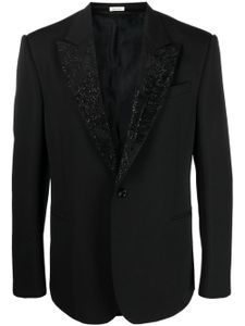 Alexander McQueen blazer à revers brodés - Noir