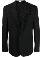 Alexander McQueen blazer à revers brodés - Noir