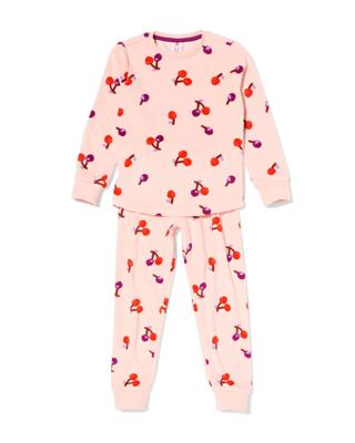 HEMA Kinderpyjama Velours Kers Roze (roze)