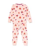 HEMA Kinderpyjama Velours Kers Roze (roze)