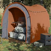 Opbergtent 204x183x178 cm 185T taft grijs en oranje - thumbnail