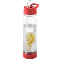 Rode drinkfles/waterfles met fruit infuser 740 ml - thumbnail