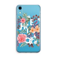 Hello in flowers: iPhone XR Transparant Hoesje - thumbnail