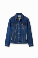 Denim truckerjack met patch - BLUE - L - thumbnail