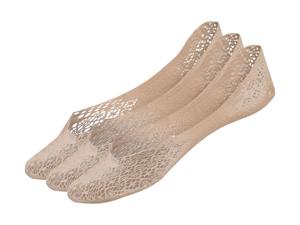 esmara 3 paar sneakersokken  (35-38, Beige, Bloemenmotief)