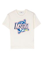 MSGM Kids t-shirt en coton à logo imprimé - Blanc