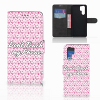 Huawei P30 Pro Portemonnee Hoesje Flowers Pink DTMP - thumbnail