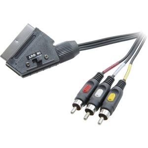 SpeaKa Professional SCART / Composite cinch TV, receiver Aansluitkabel [1x SCART-stekker - 3x Cinch-stekker] 2.00 m Zwart