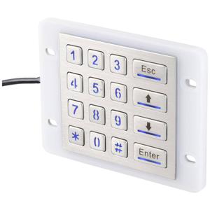 Renkforce RF-KP-500 Numeriek toetsenbord USB Stof- en waterdicht (IP68), Verlicht RVS (geborsteld)