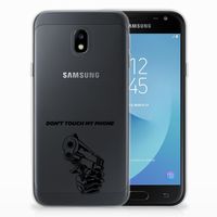 Samsung Galaxy J3 2017 Silicone-hoesje Gun Don't Touch My Phone - thumbnail