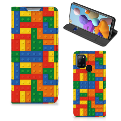 Samsung Galaxy A21s Hoesje met Magneet Blokken Samsung Galaxy A21s Hoesje met Magneet Blokken