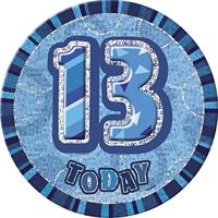 Unique Party 555162-6 inch Glitz Blue Giant 13e Verjaardag Badge