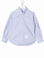 Thom Browne Kids chemise à rayures - Bleu