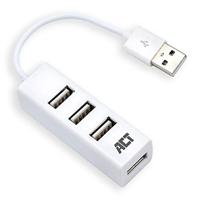 ACT USB Hub, 4-poorts USB 2.0, Plug & Play, voor Desktop PC/Notebook, Wit - AC6200