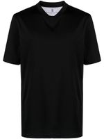 Brunello Cucinelli t-shirt en coton à col v - Noir