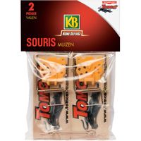 KB Home Defense Klassieke houten muizenval, 2 stuks dierenval