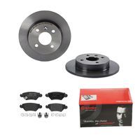 Remmenset, remschijf BREMBO, Remschijftype: Massief, Inbouwplaats: Achteras, u.a. für Opel, Vauxhall, Chevrolet