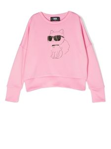 Karl Lagerfeld Kids sweat à design métallisé - Rose