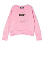 Karl Lagerfeld Kids sweat à design métallisé - Rose - thumbnail