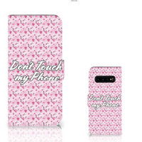 Samsung Galaxy S10 Plus Portemonnee Hoesje Flowers Pink DTMP