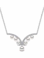 Yoko London collier Sleek en or blanc 18ct orné de perles d'Akoya et de diamants - Argent - thumbnail