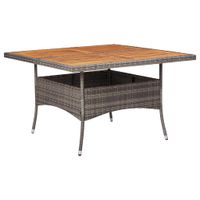 Tuintafel poly rattan en massief acaciahout grijs - thumbnail