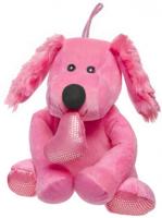 LG Imports knuffelhond Valentijnsdag meisjes 17 cm pluche roze