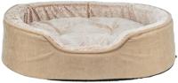 Trixie Hondenbed Vital Lino Soft, ovaal, orthopedisch hondenkussen in beige/crème, 60 x 45 cm, gezellige hondenmand met visco-elastisch schuim voor geheugeneffect - 374065