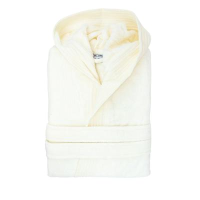 Badjas Velours met Capuchon - Ivoor