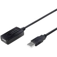 LogiLink USB-kabel USB 2.0 USB-A stekker, USB-A bus 10.00 m Zwart UA0143 - thumbnail