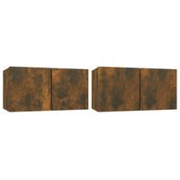 vidaXL Tv-hangmeubelen 2 st 60x30x30 cm gerookt eikenkleurig