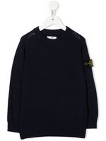 Stone Island Junior pull à patch Compass - Bleu - thumbnail